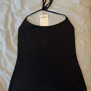 ARITZIA BLACK HALTER TOP